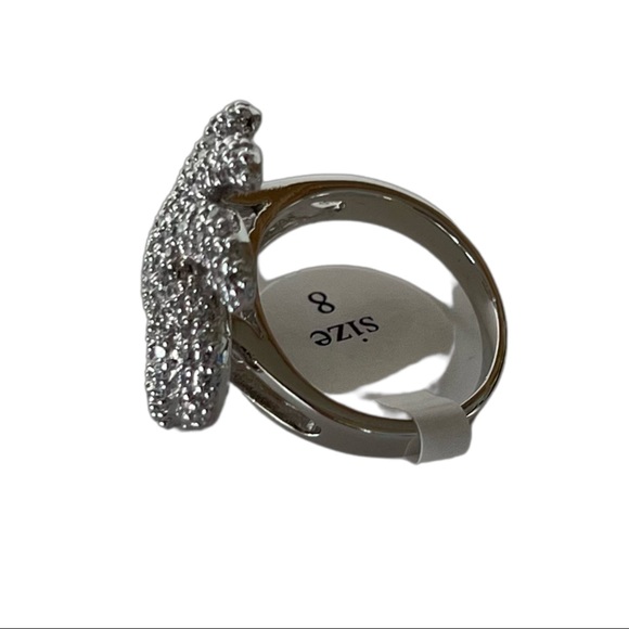 Silver Tone Starburst Dress Ring - Size 8 - Picture 3 of 3